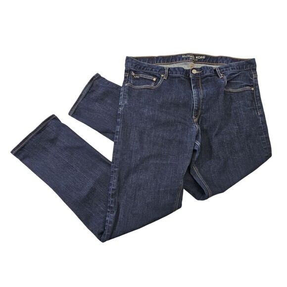 MICHAEL KORS 38/32 Tailored Fit Denim Tapered Leg Blue Jeans Pants Men's EUC - Picture 1 of 8